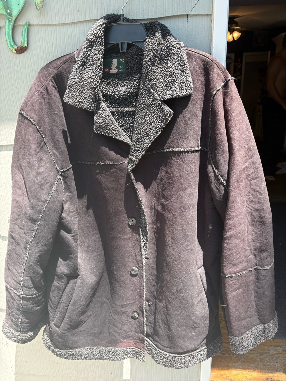 Men's Sherpa-Lined Windbreaker Jacket - Dark Brown